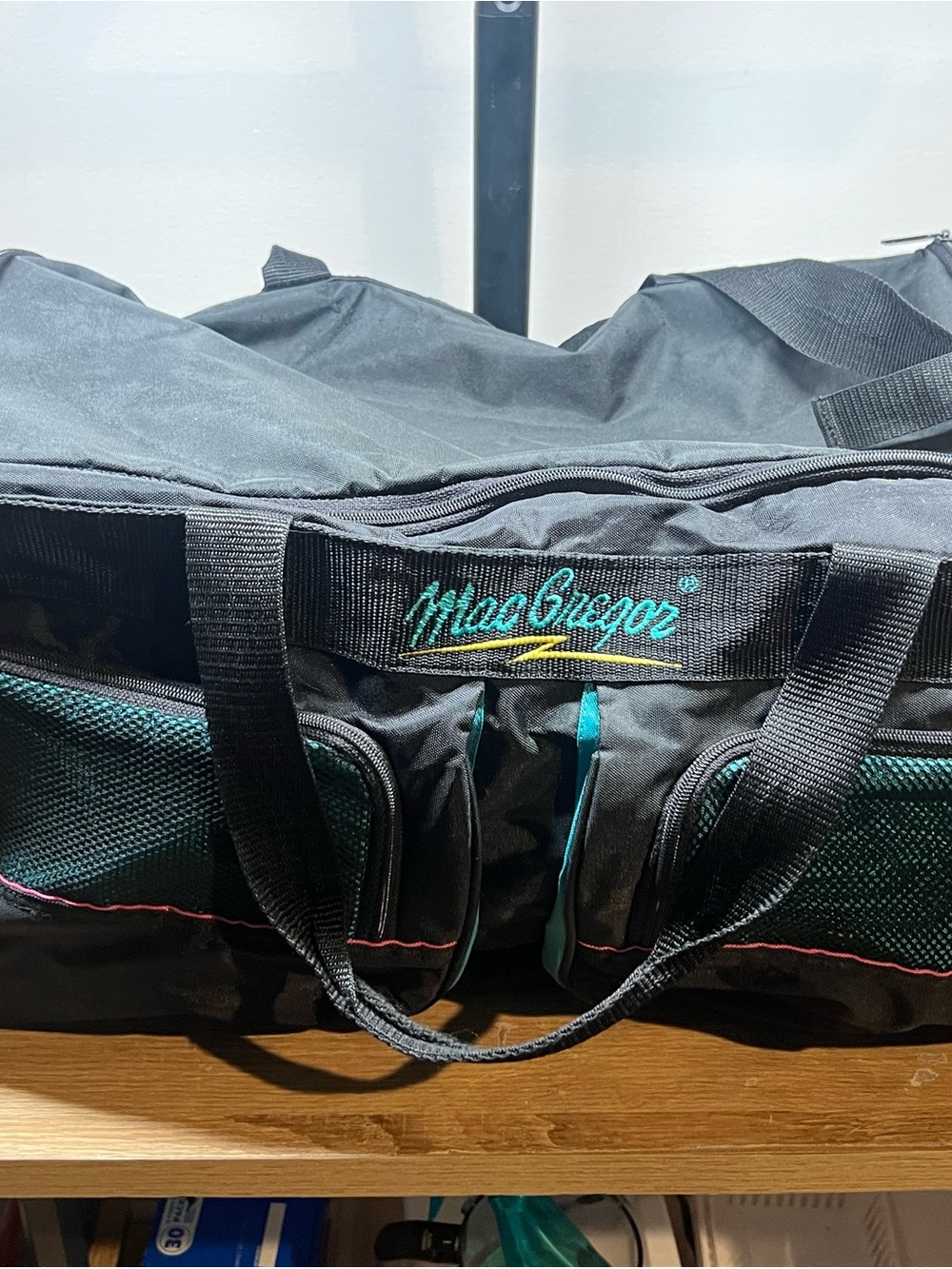 McGregor Black Duffel Bag with Teal and Pink Accents